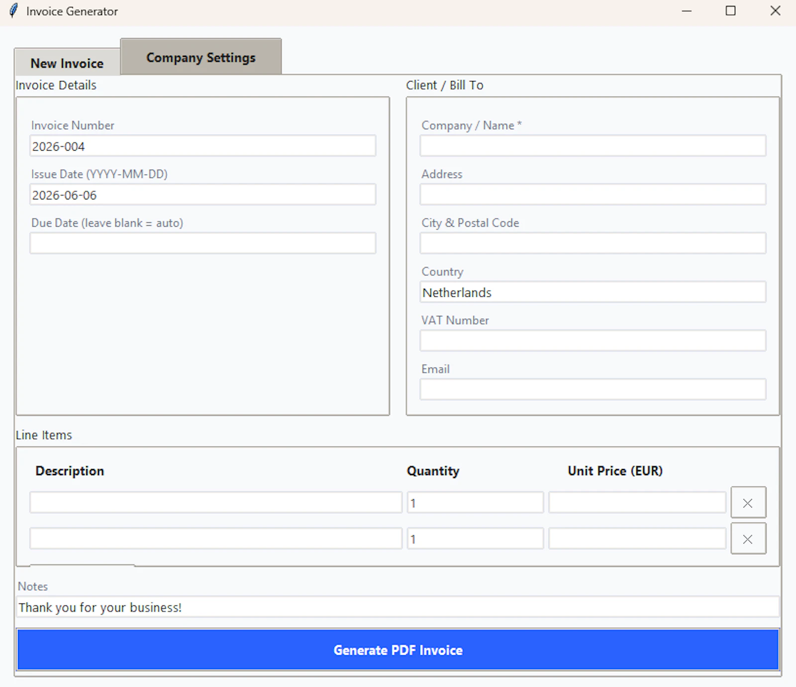 Invoice Generator screenshot 2