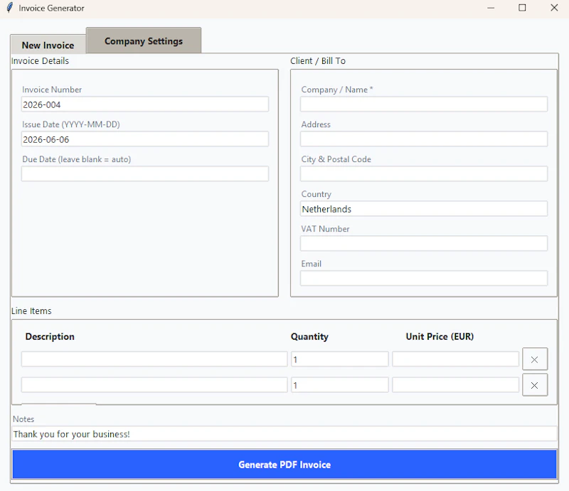 Invoice Generator screenshot 2