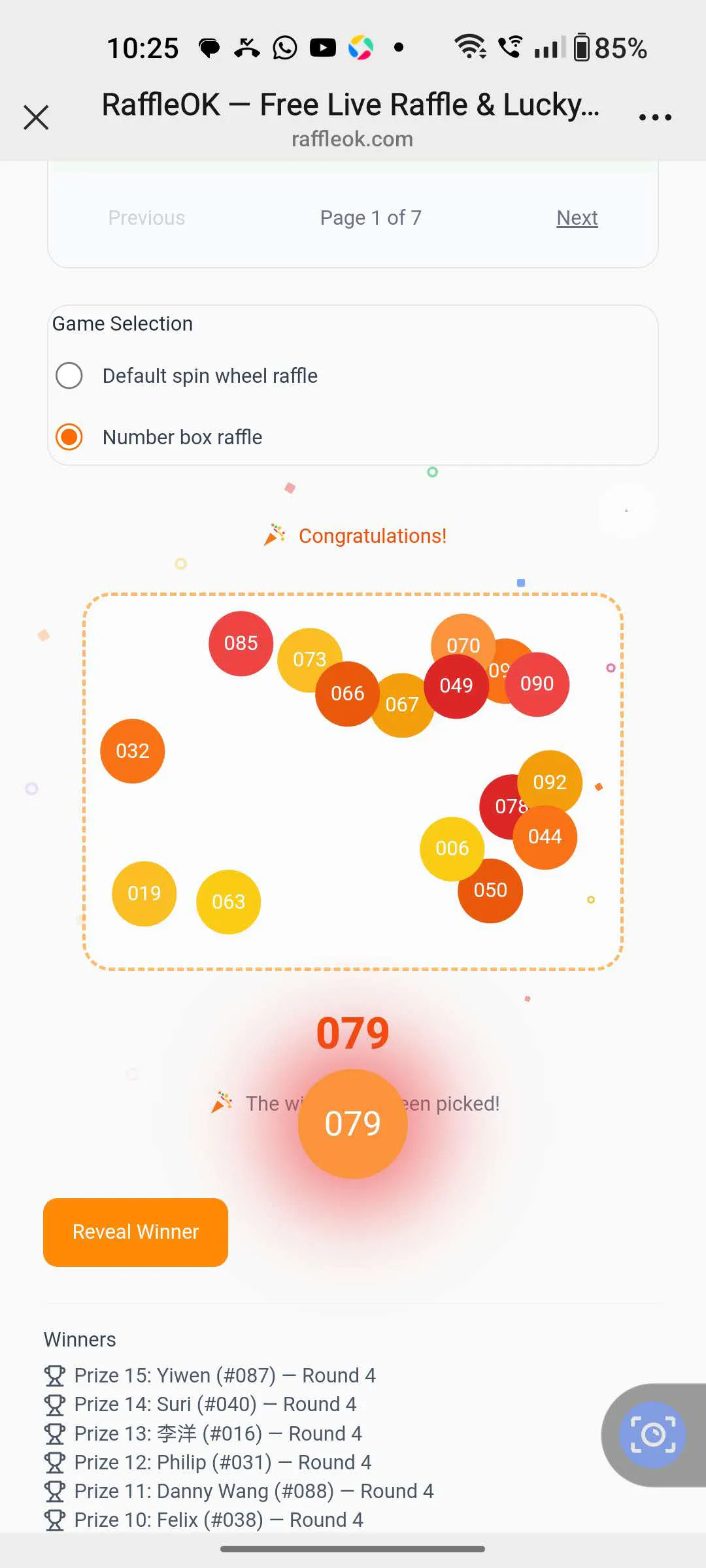 Free live raffle wheel & number draw  gallery image