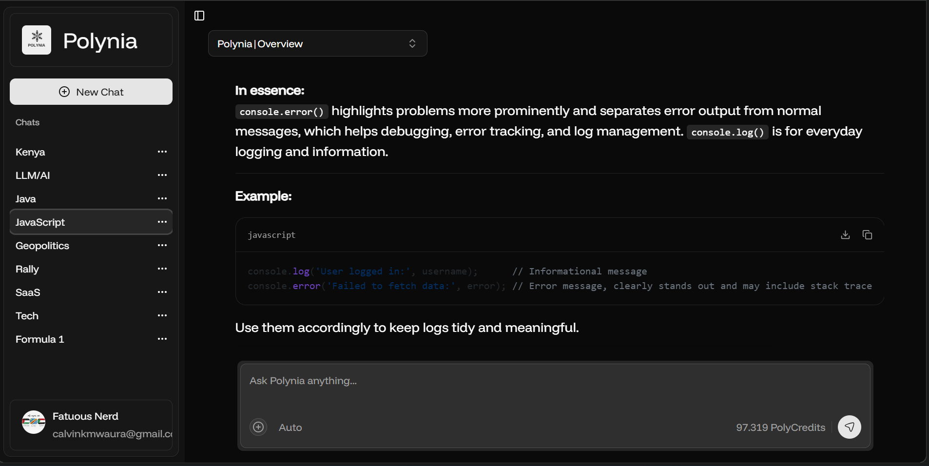 Polynia | AI Council - Screenshot 2 showing product features and functionality