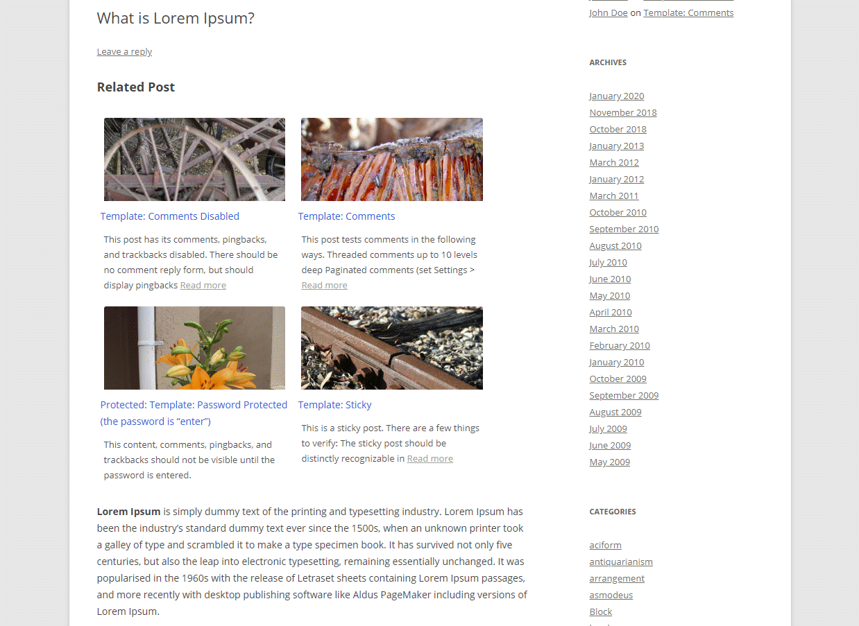 Related Post Plugin for WordPress gallery image