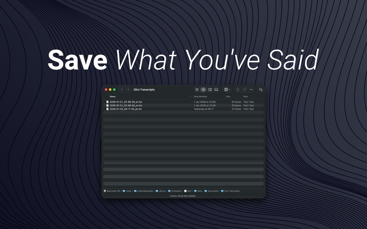 idict – offline AI dictation for Mac - Screenshot 4 showing product features and functionality