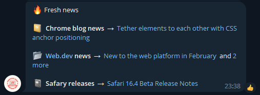 Mídia 4 de Frontend_News - Telegram Bot que lhe enviará notícias diárias do front-end