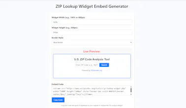 Free ZIP Lookup Widget gallery image