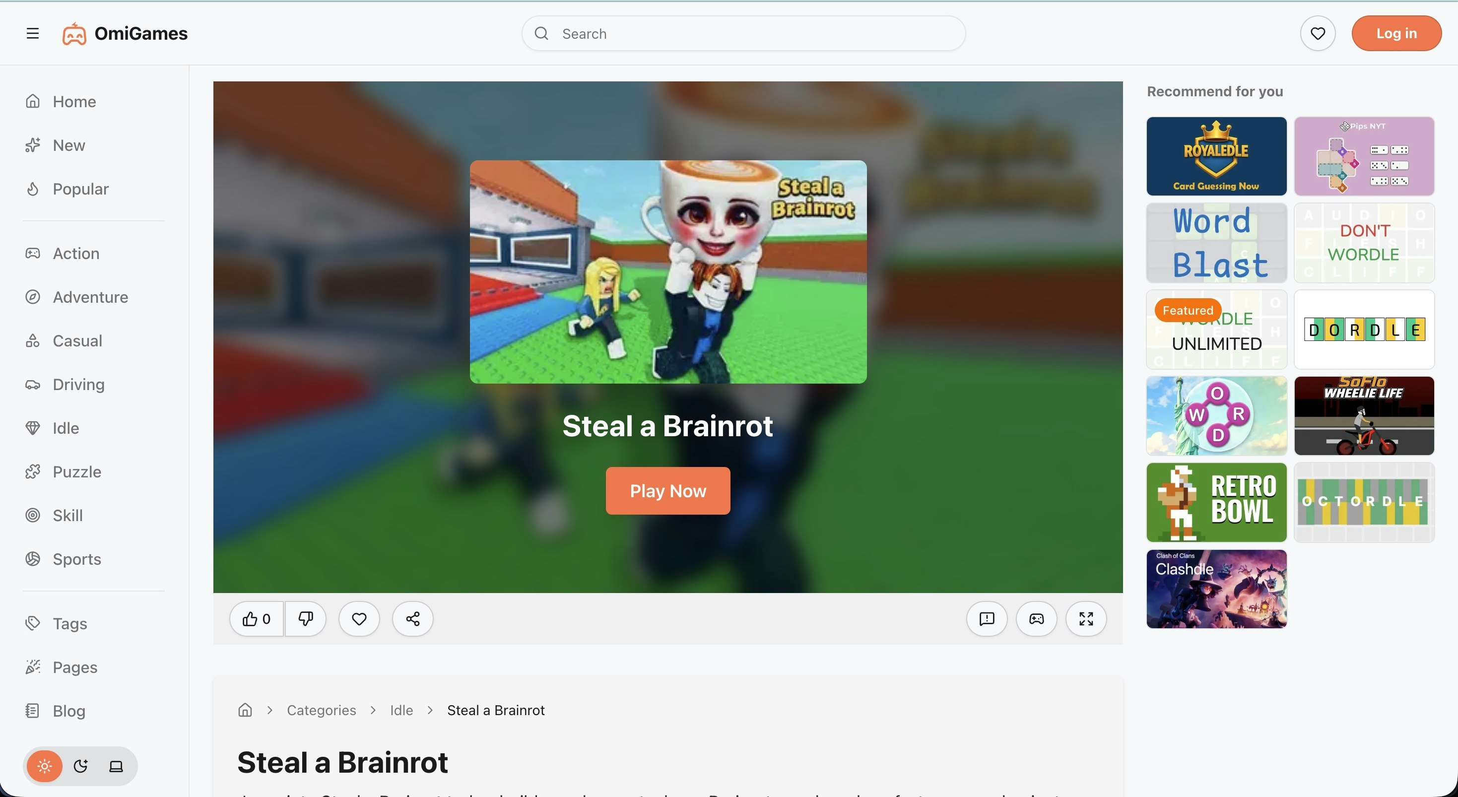 OmiGames - Screenshot 2 showing product features and functionality