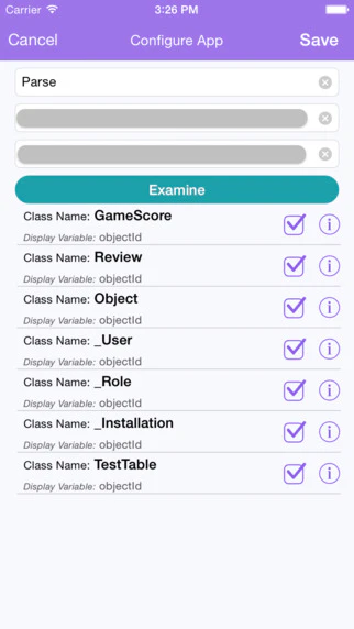 Parse Database Manager