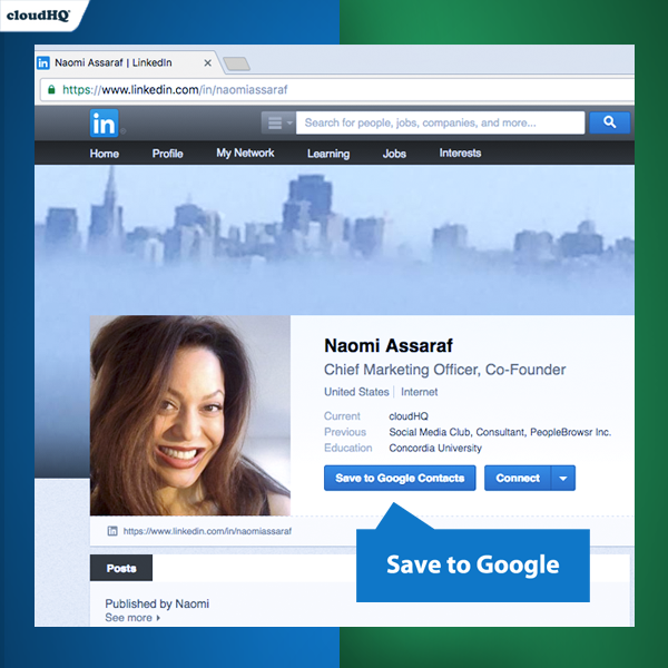 Get anyone's email from LinkedIn by cloudHQ gallery image