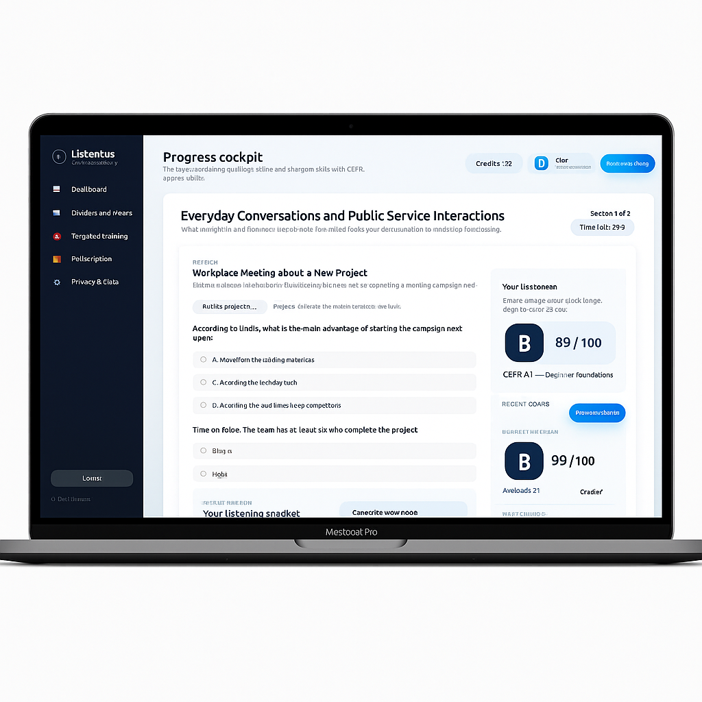Listentus - Main screenshot showing features and interface