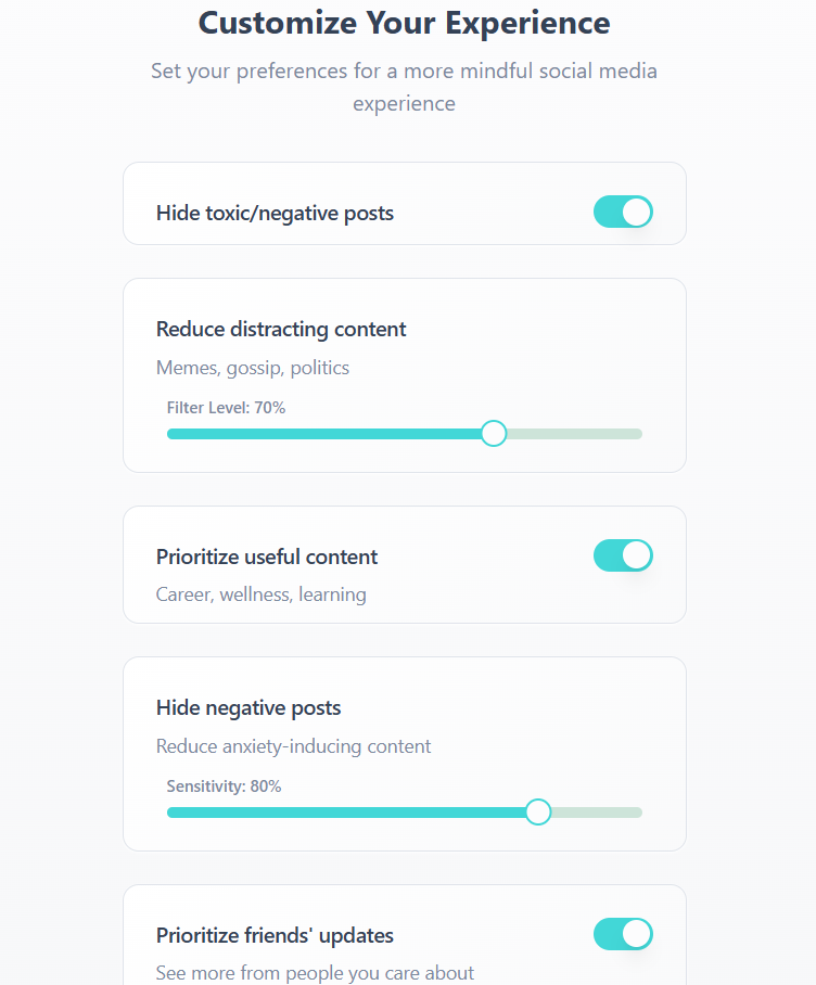 MindfulFeed AI gallery image