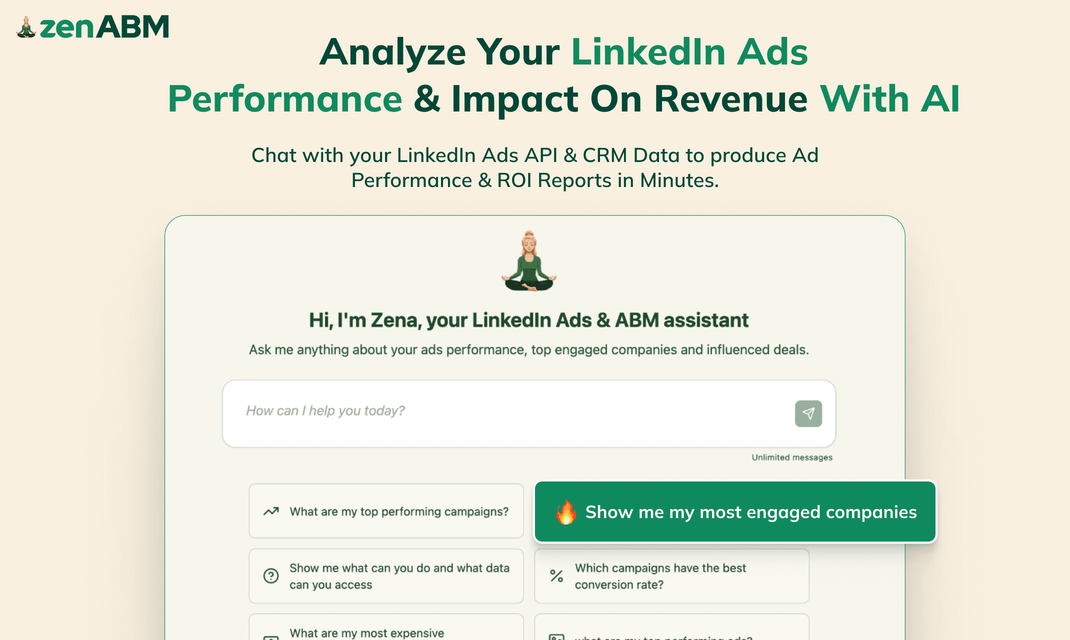 Zena by ZenABM - LinkedIn Ads AI Analyst gallery image