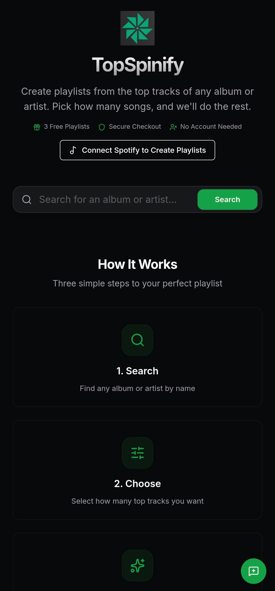 TopSpinify - Screenshot 3 showing product features and functionality