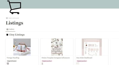 Etsy Shop Management Notion Template gallery image