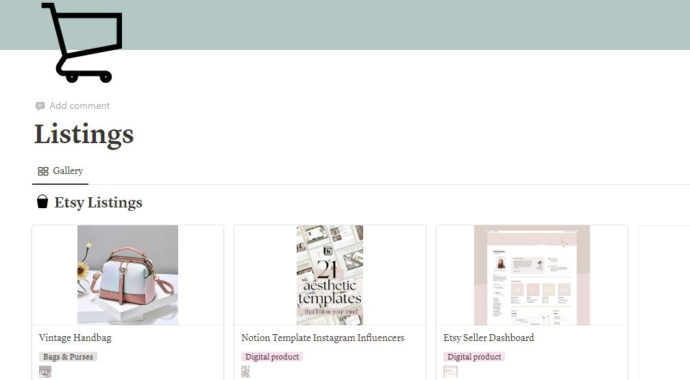 Plantilla de noción de gestión de la tienda de Etsy - Lleva tu tienda Etsy a un siguiente nivel media 3