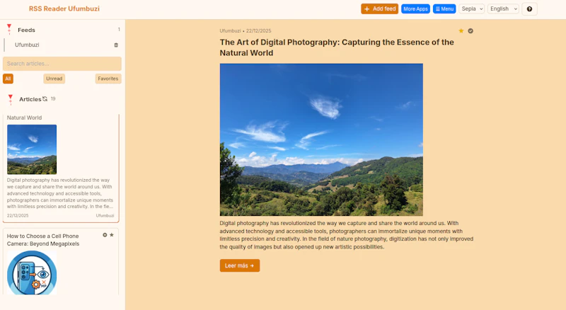 RSS Reader Ufumbuzi screenshot 3