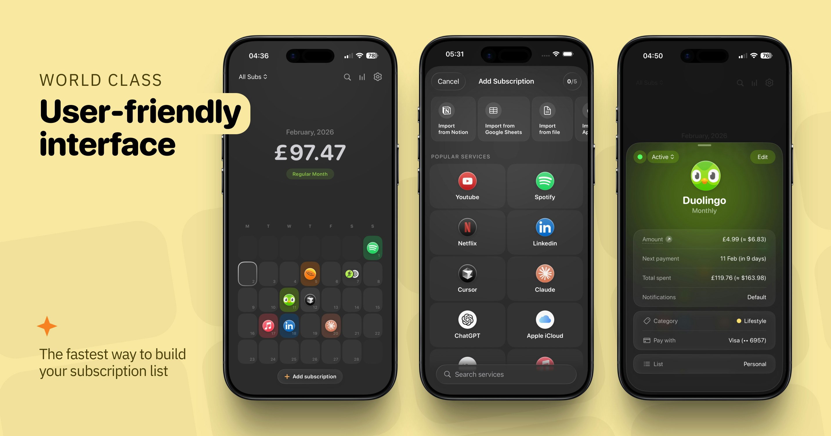 Subscription Day² for iOS - Screenshot 2 showing product features and functionality