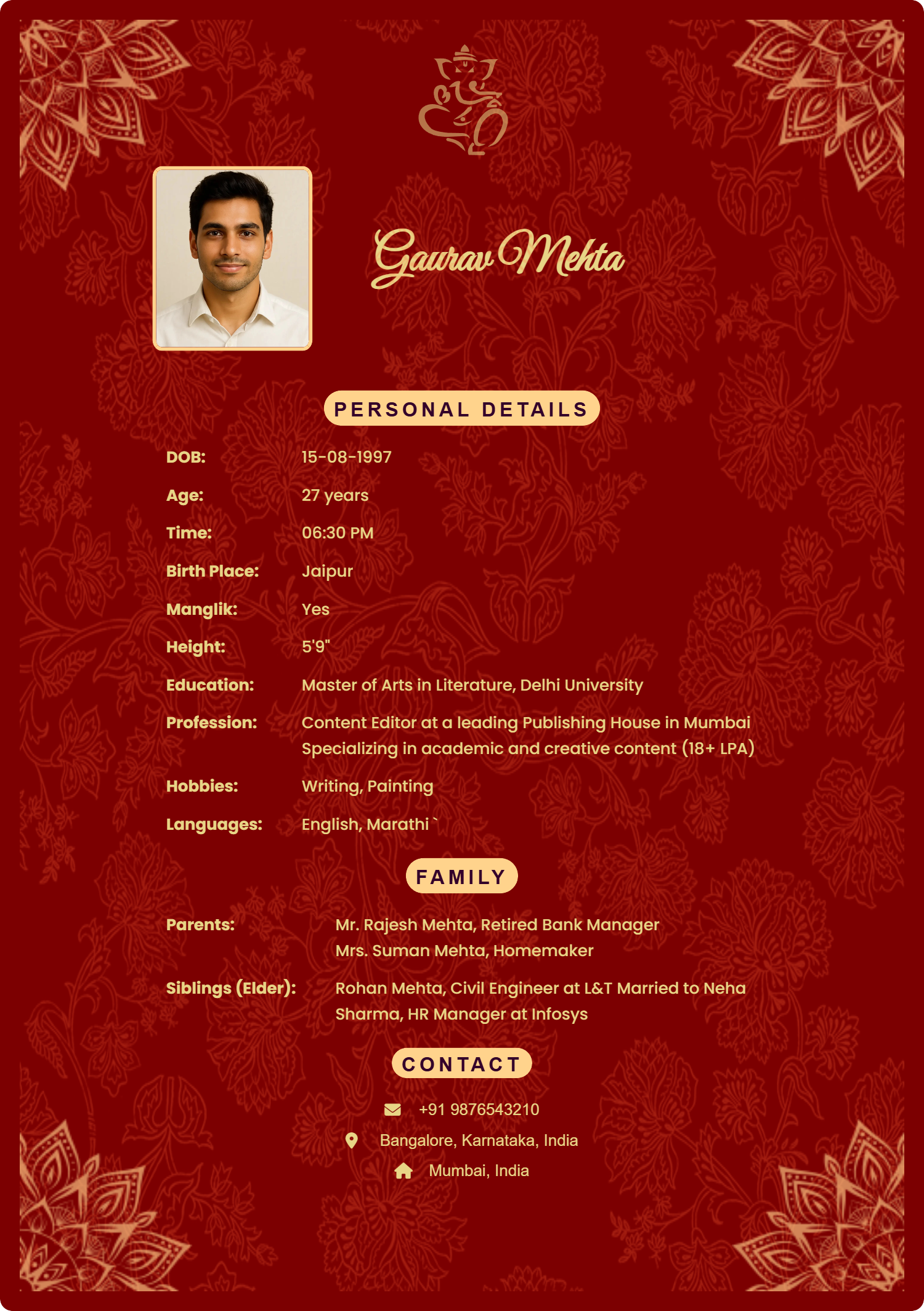 Biodata generador media 1