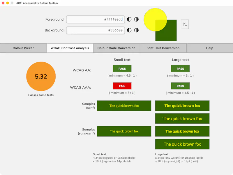 ACT screenshot 2