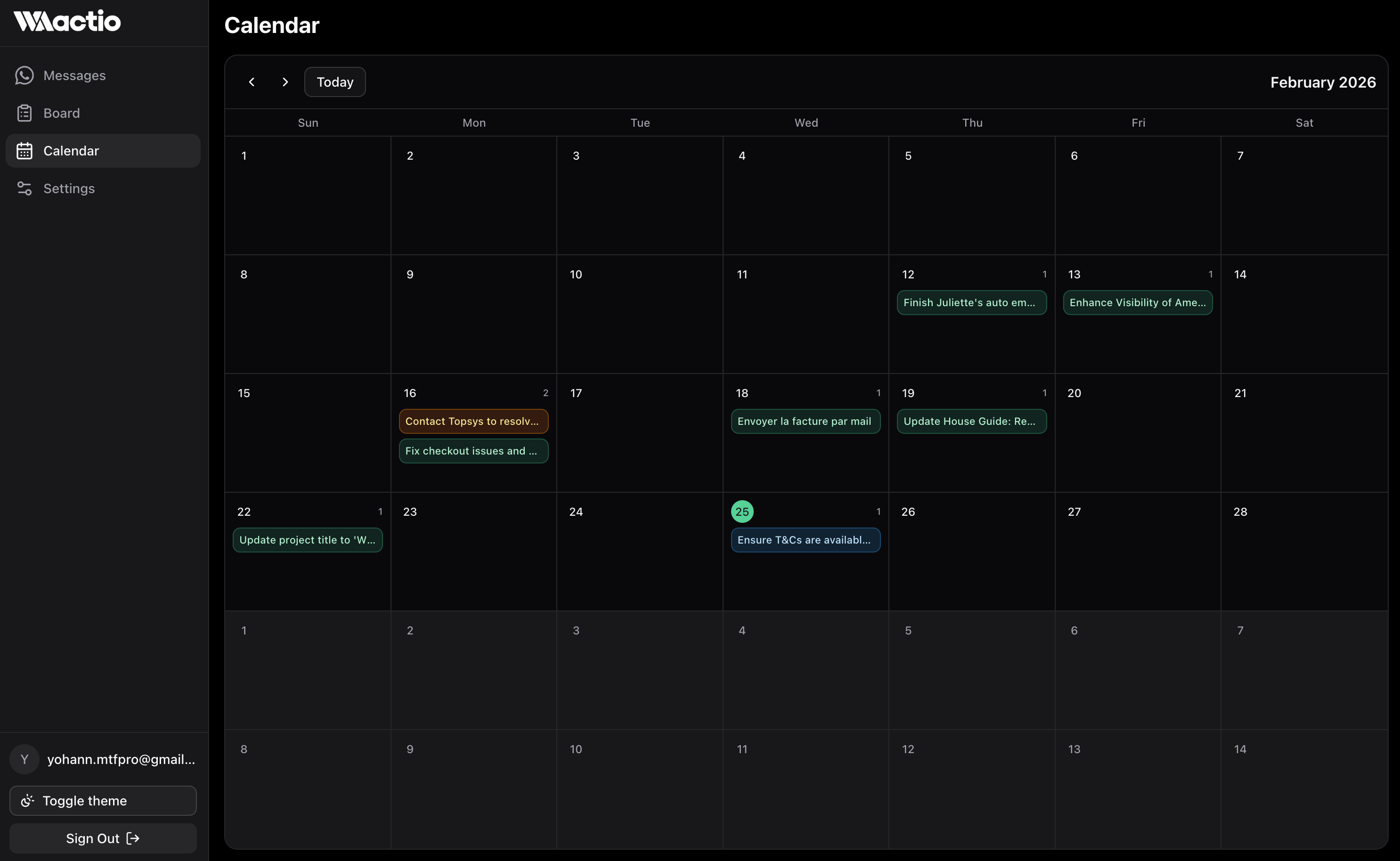 Waactio - Screenshot 2 showing product features and functionality