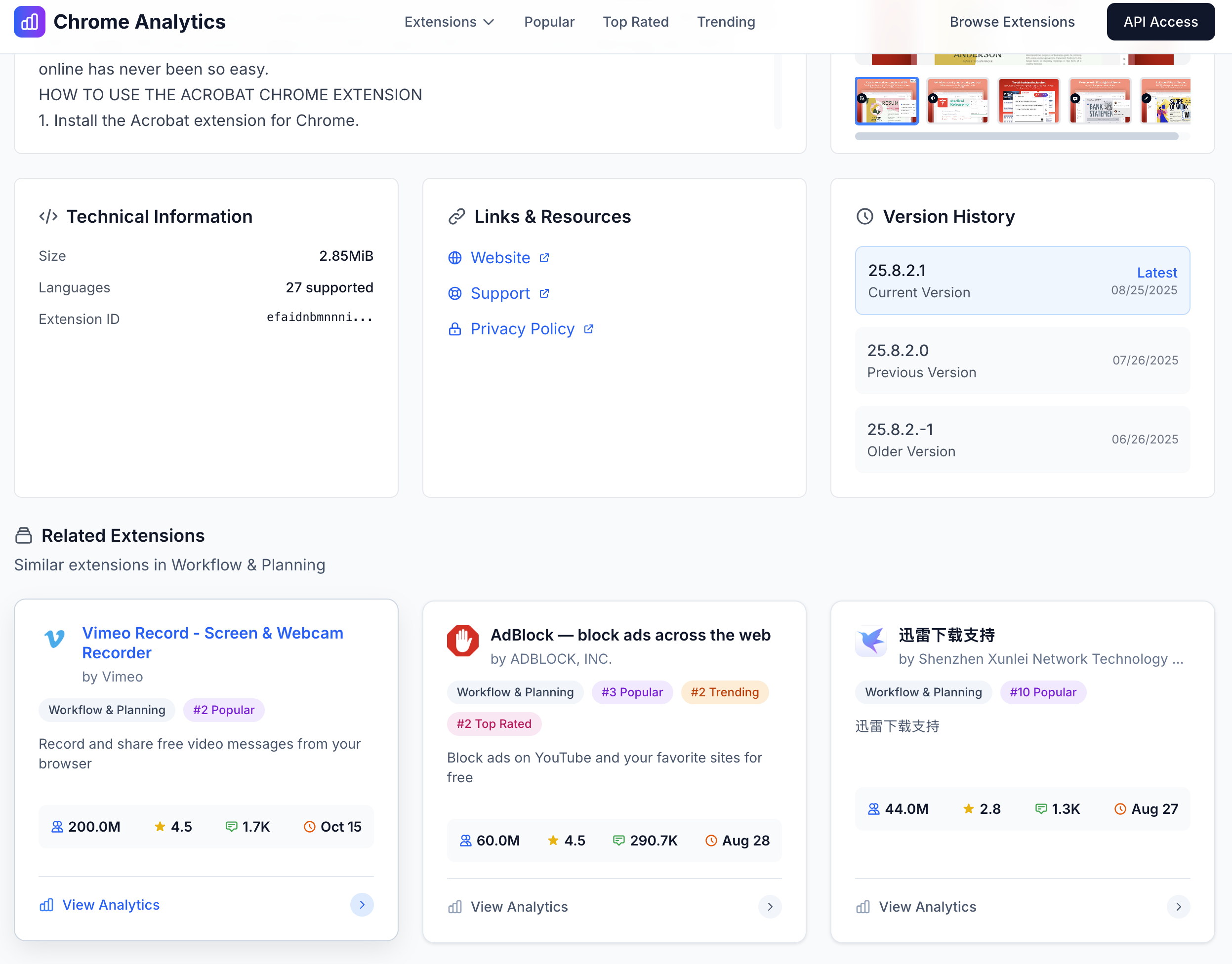 Chrome Analytics gallery image