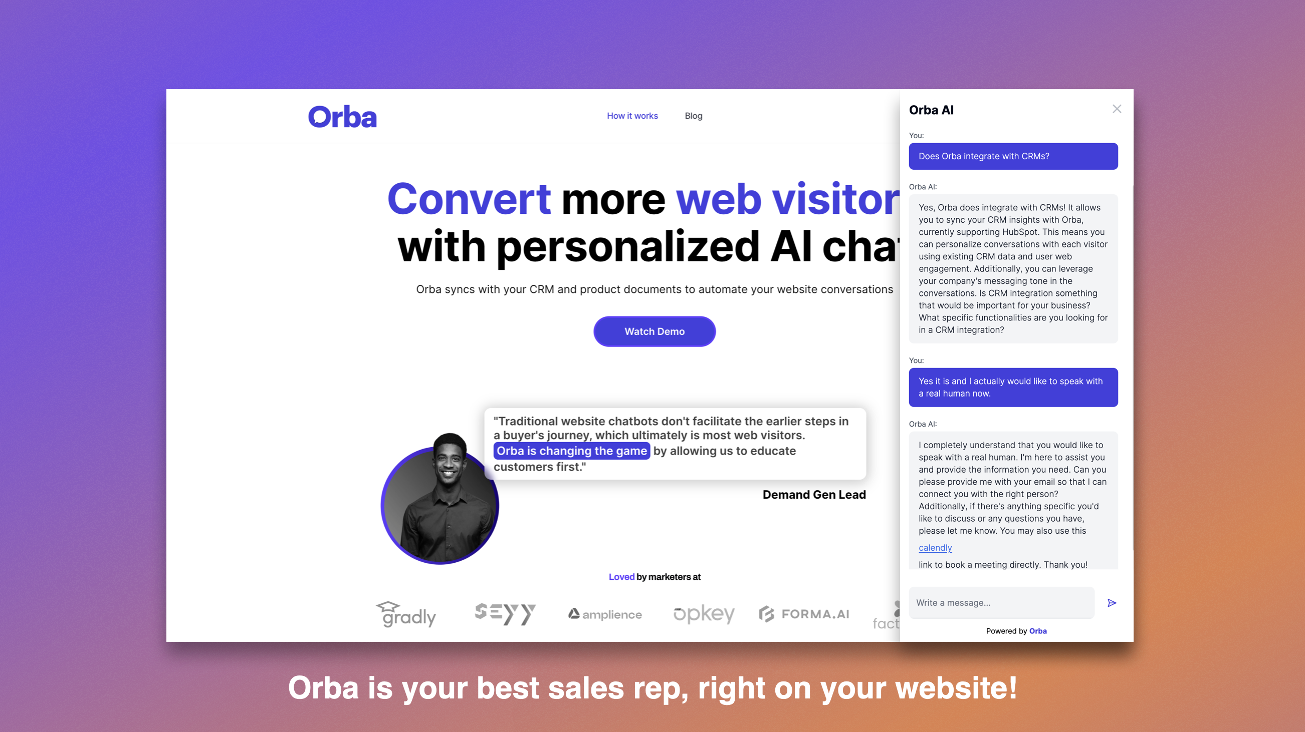 startuptile Orba-Convert your web visitors with personalized AI conversations