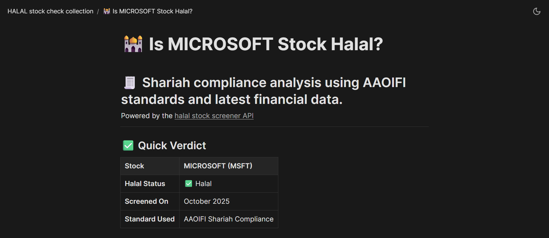 HALAL stock check collection and API gallery image