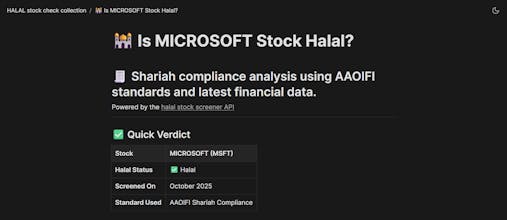 HALAL stock check collection and API gallery image