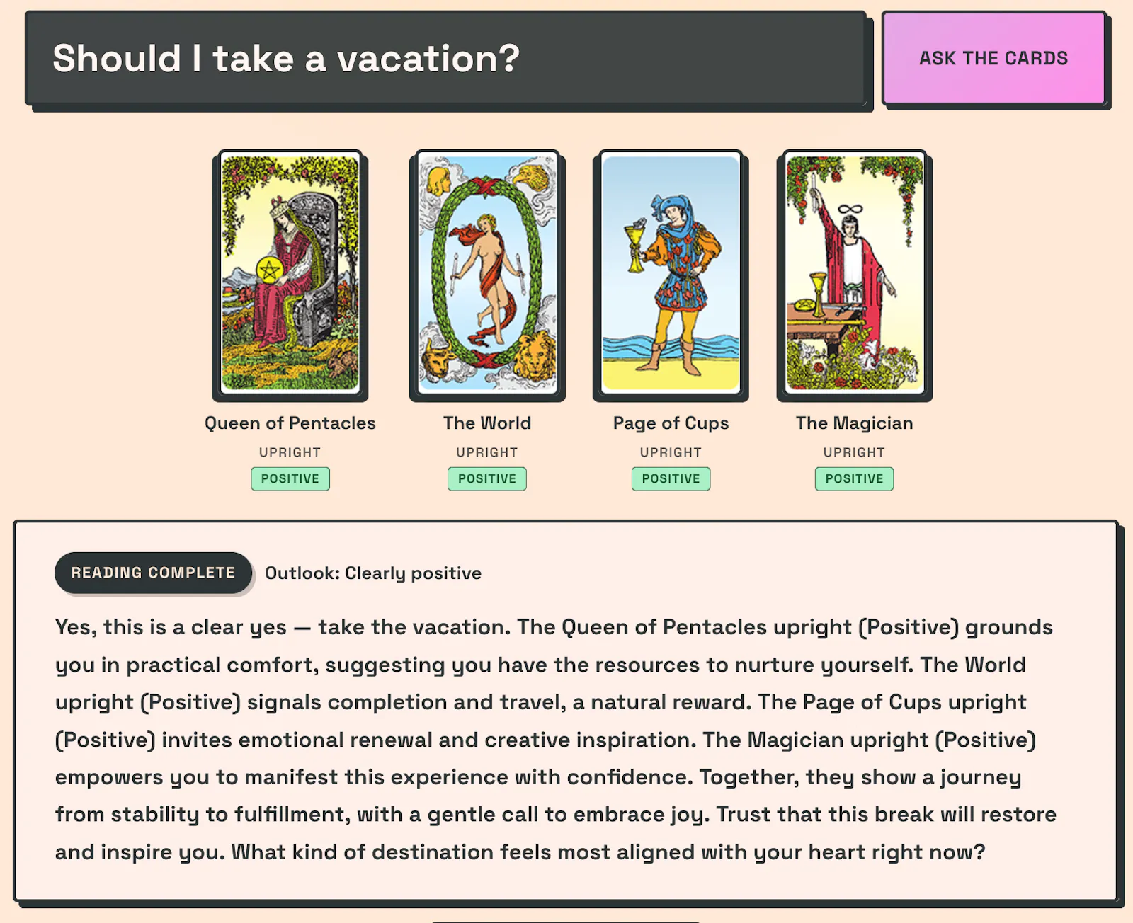NowTarot: AI Tarot Chat LLM Reader. Free screenshot 1