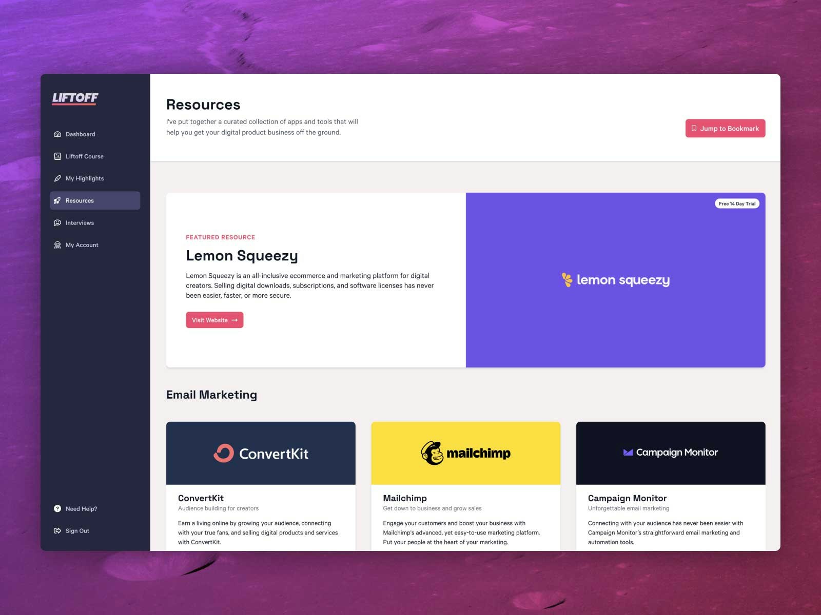 Liftoff — A Digital Product Course gallery image