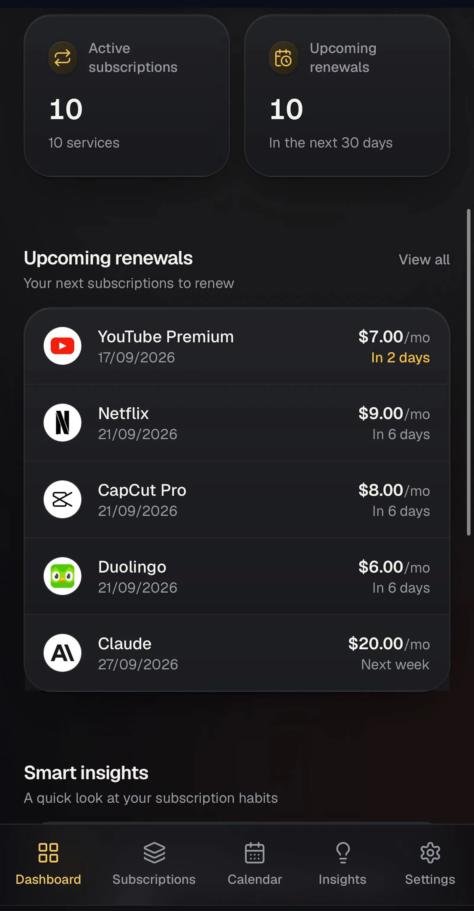 Nanddo Subscriptions screenshot 2