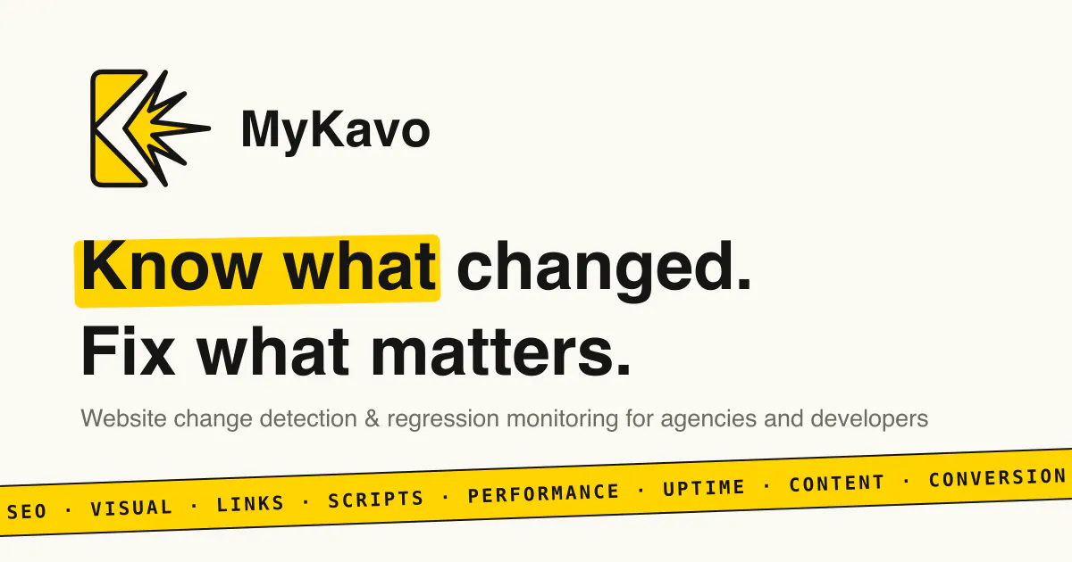 MyKavo - Website & regression monitoring gallery image