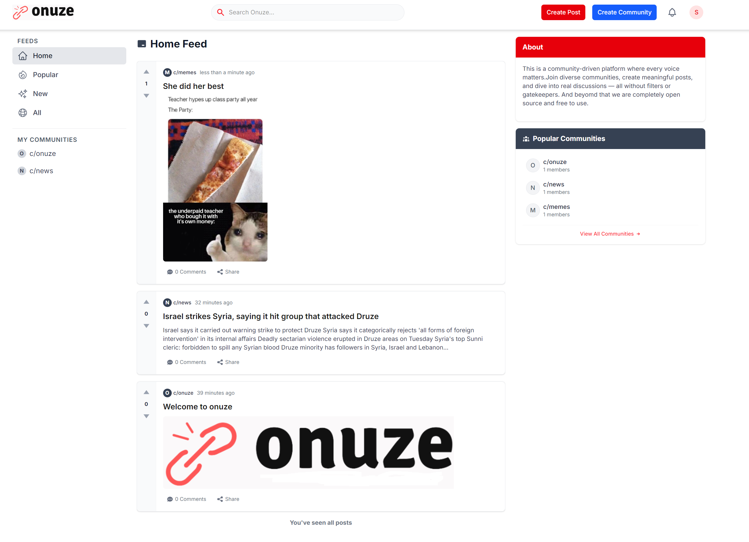 Mídia 1 de você - Uma alternativa de código aberto do Reddit