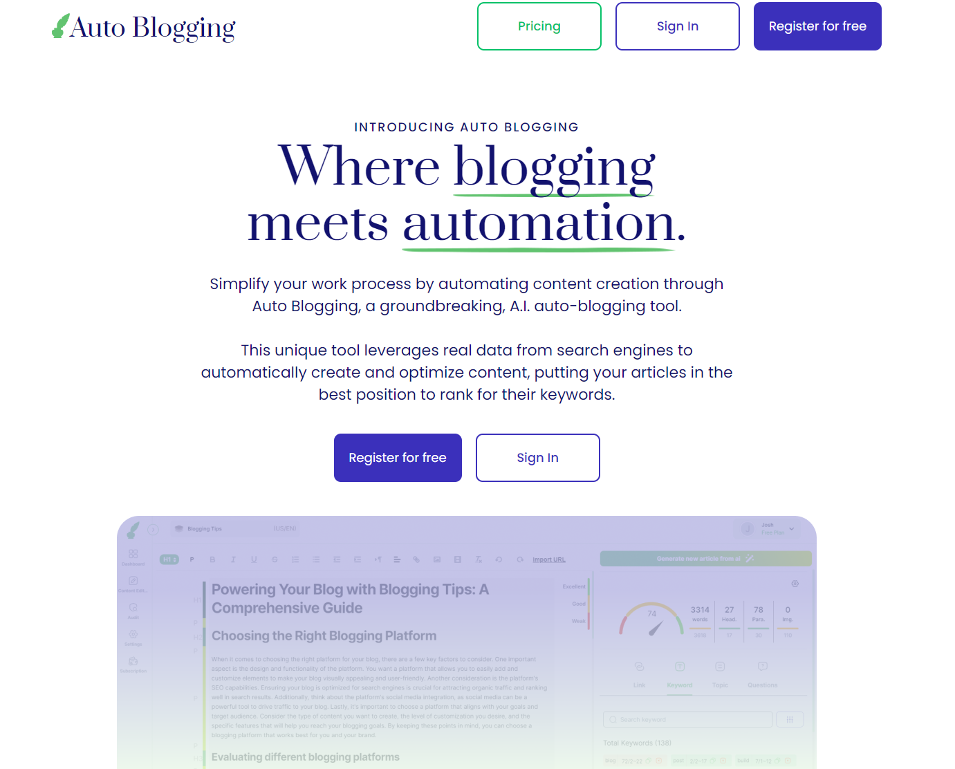 Blogging automatico