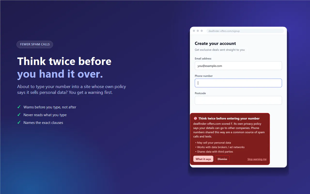 Fine Print Guard-- Instant Tos + privacy gallery image