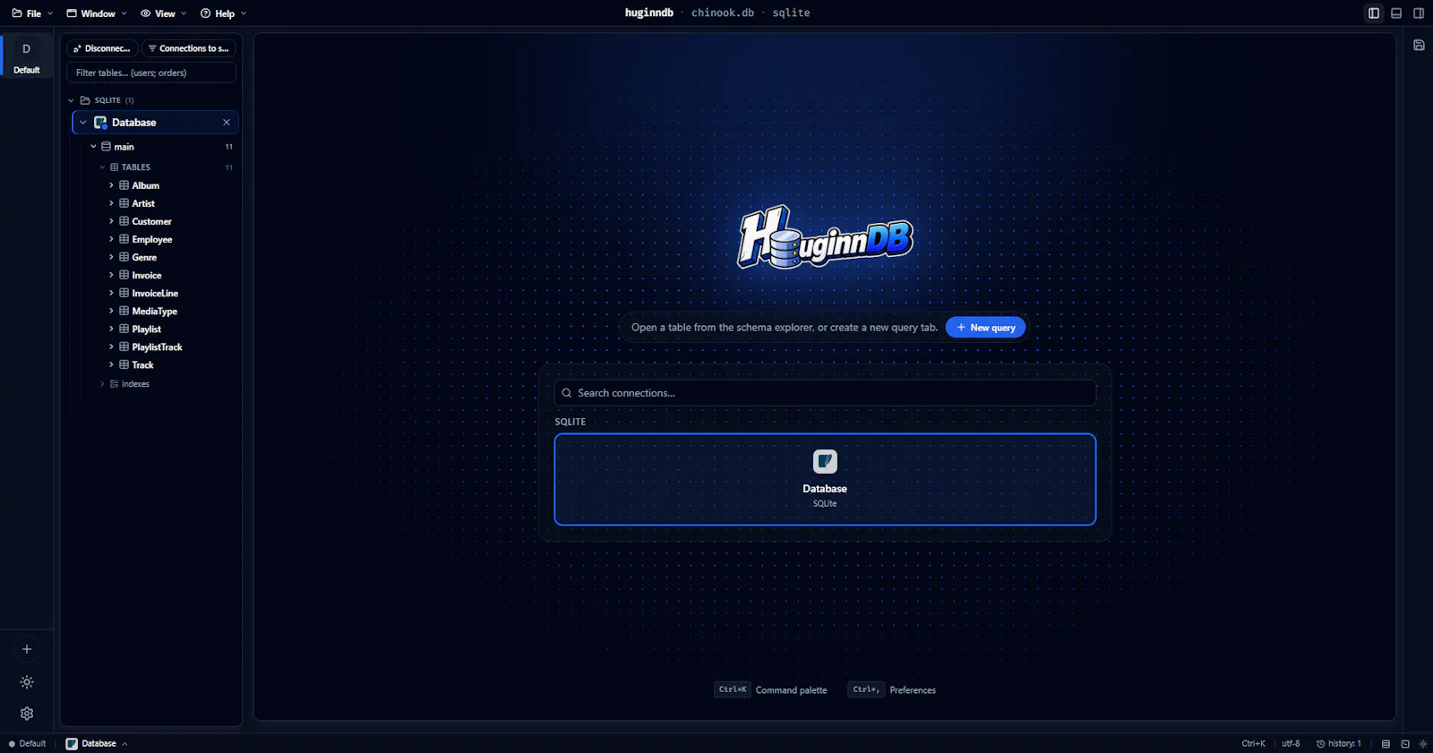 HuginnDB screenshot 2