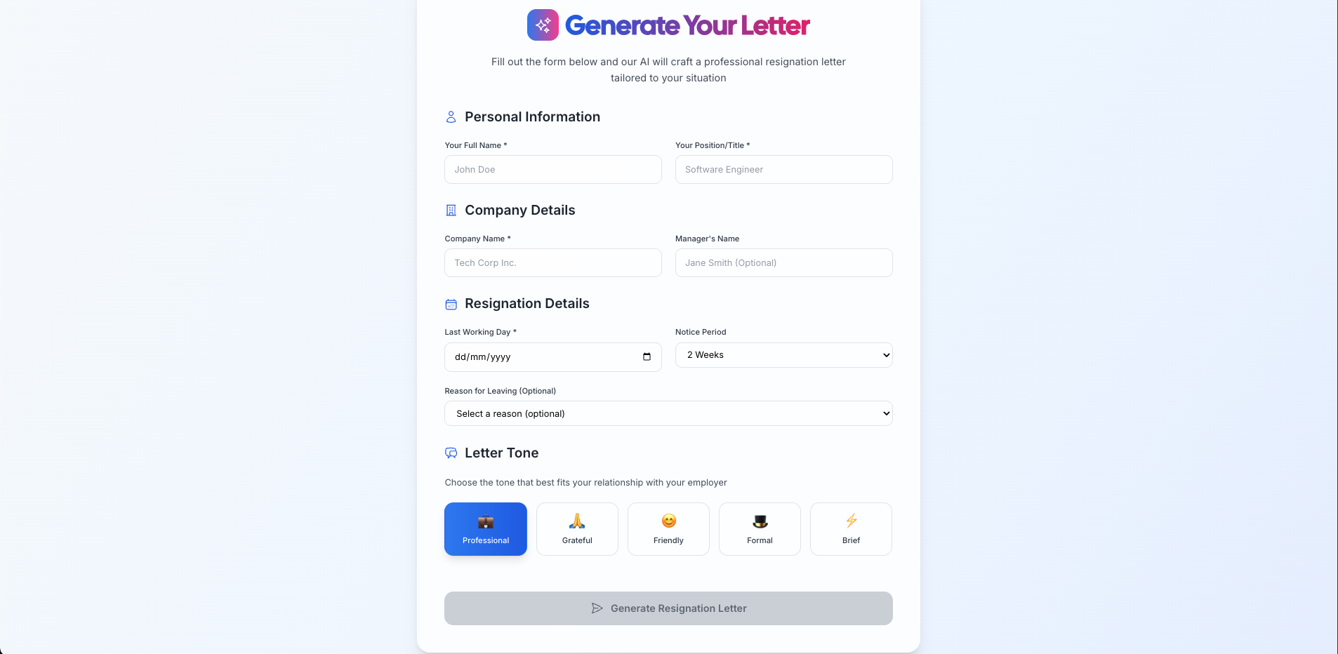 Média Lettre de démission - Lettres de démission sans stress, alimentées par l'IA 3