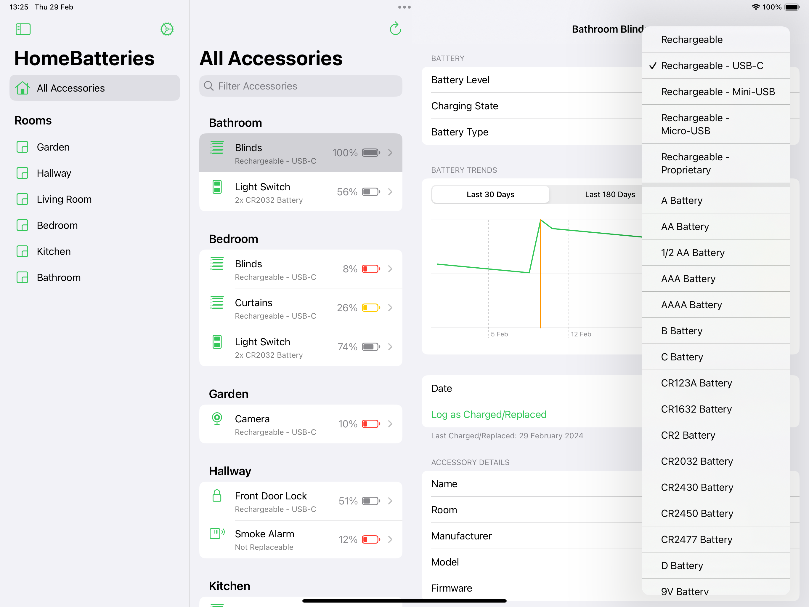 HomeKit için HomeBatterties - HomeKit düşük pil bildirimleri ve iOS & Watchos'ta widget'lar medya 3