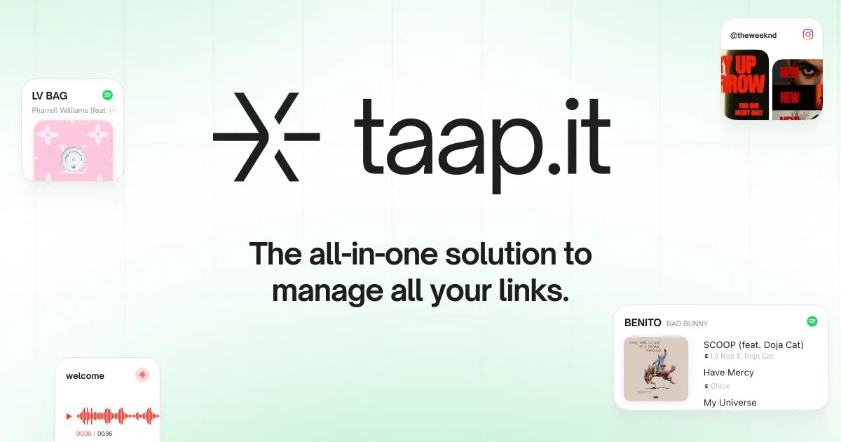 taap.it - Main product screenshot demonstrating key features and user interface