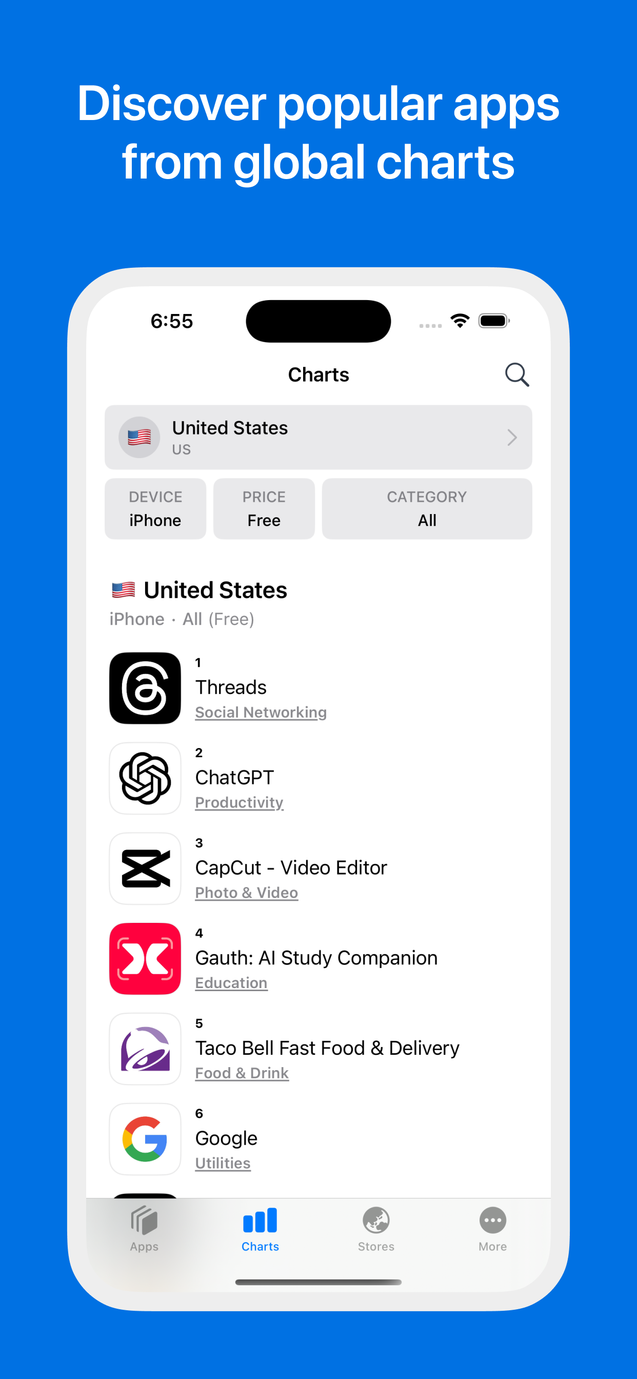 Appboard: Globale App -Rangliste media 1
