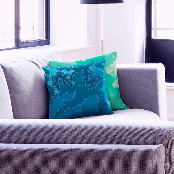 Ocean & Valley Topographic Cushions