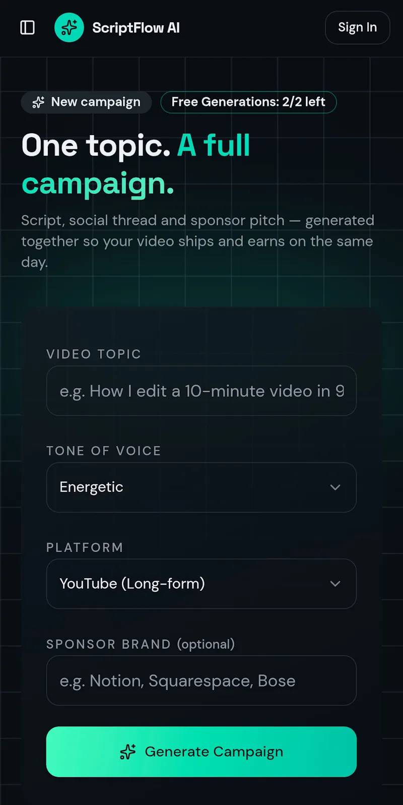 ScriptFlow AI  screenshot 1