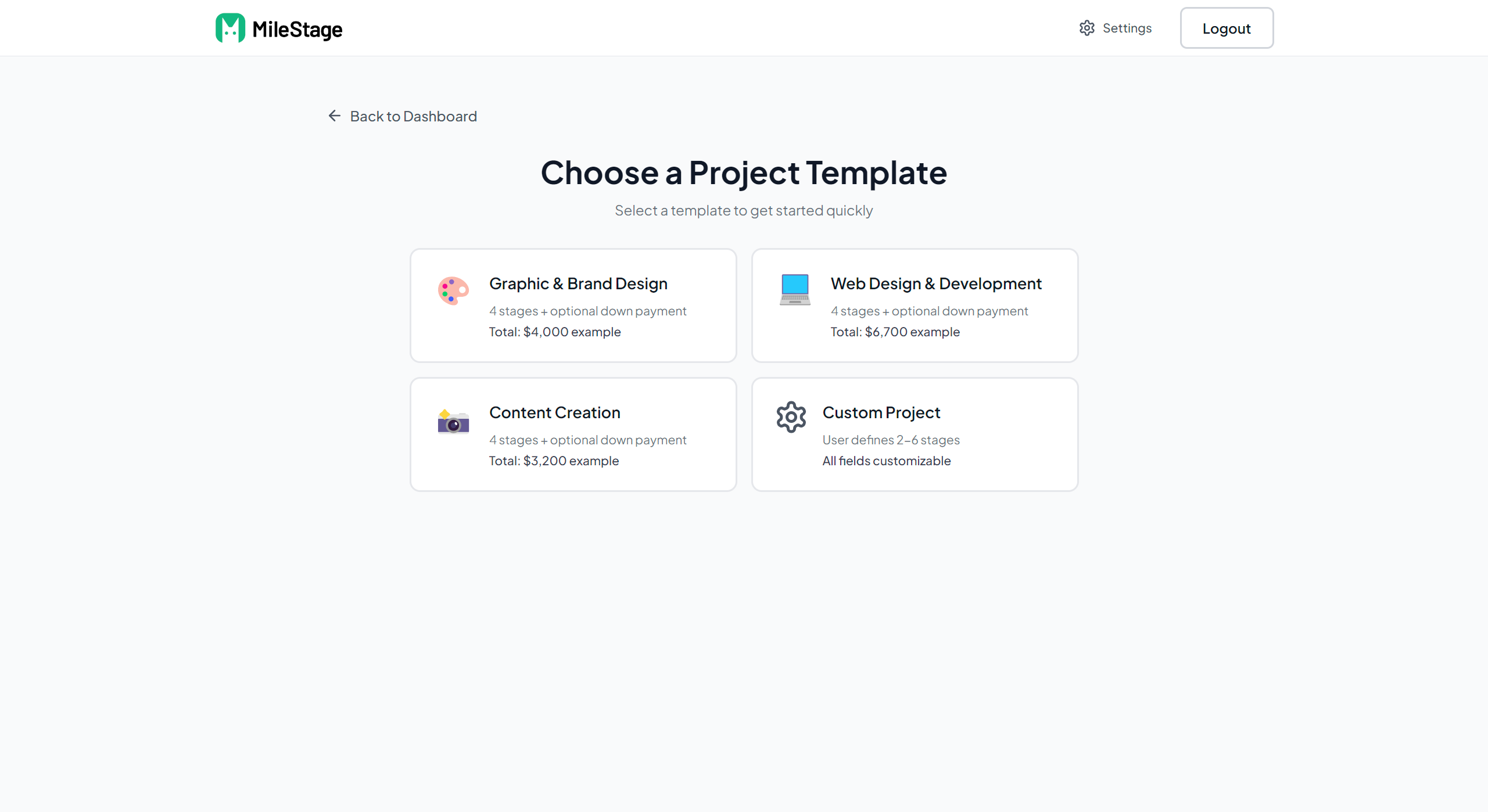 MileStage - Screenshot 3 showing product features and functionality