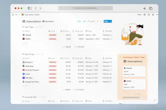 Subscription Tracker ✖️ Notion AI gallery image