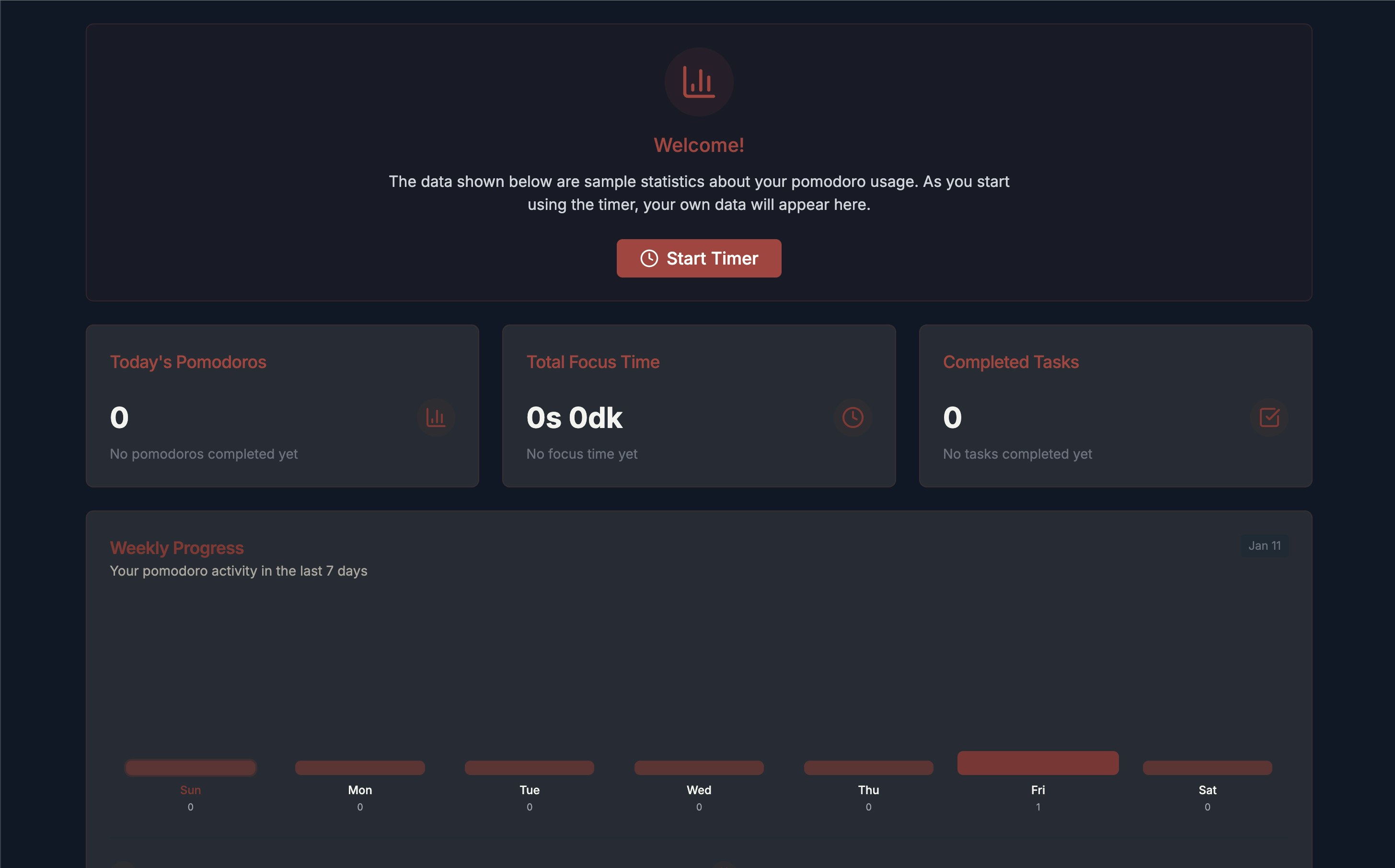Pomodoronline - Main product screenshot demonstrating key features and user interface