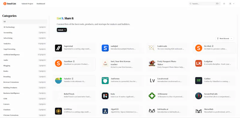 Smol List screenshot 1