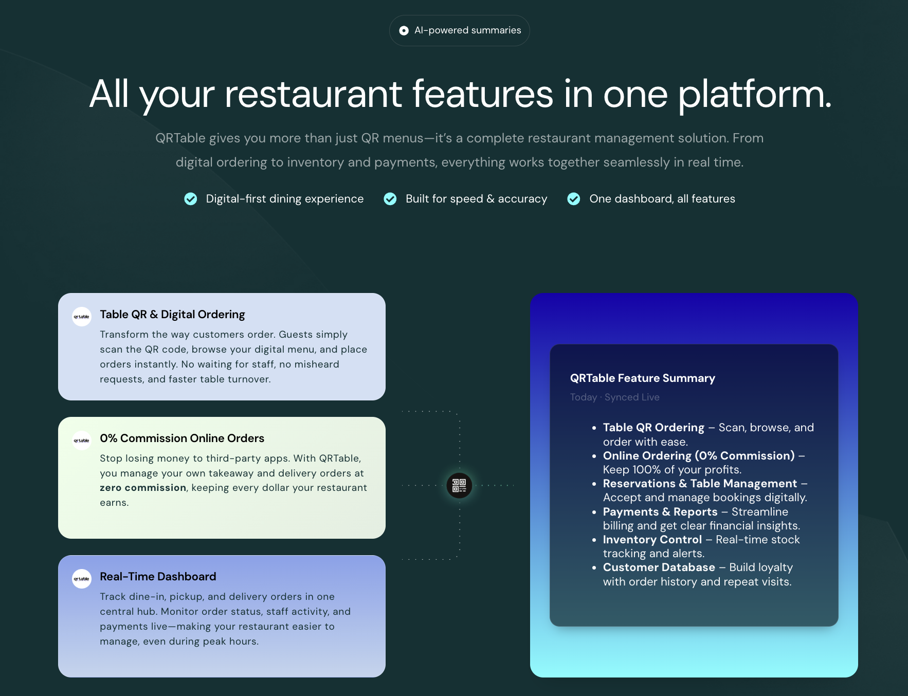 QRTable - Screenshot 2 showing product features and functionality