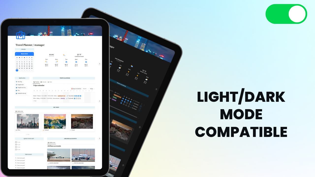 Notion travel planner template gallery image