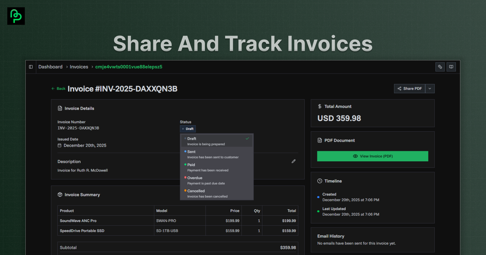PineBill - Screenshot 2 showing product features and functionality