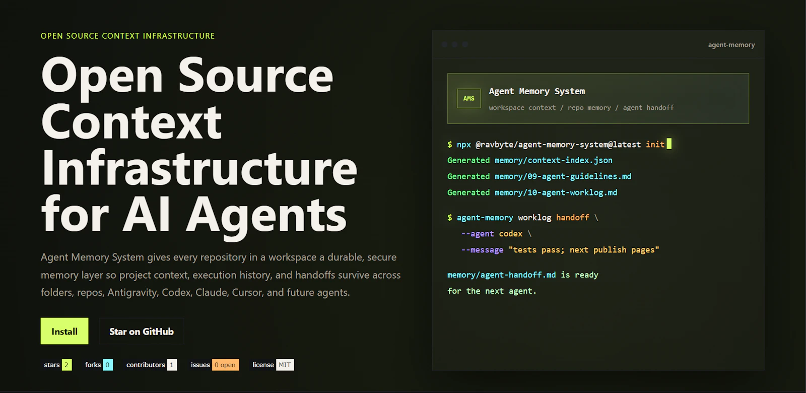 Agent Memory System screenshot 1