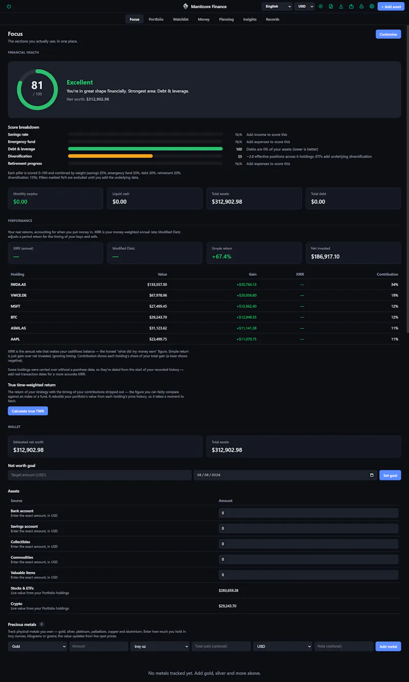 Manticore Finance screenshot 2