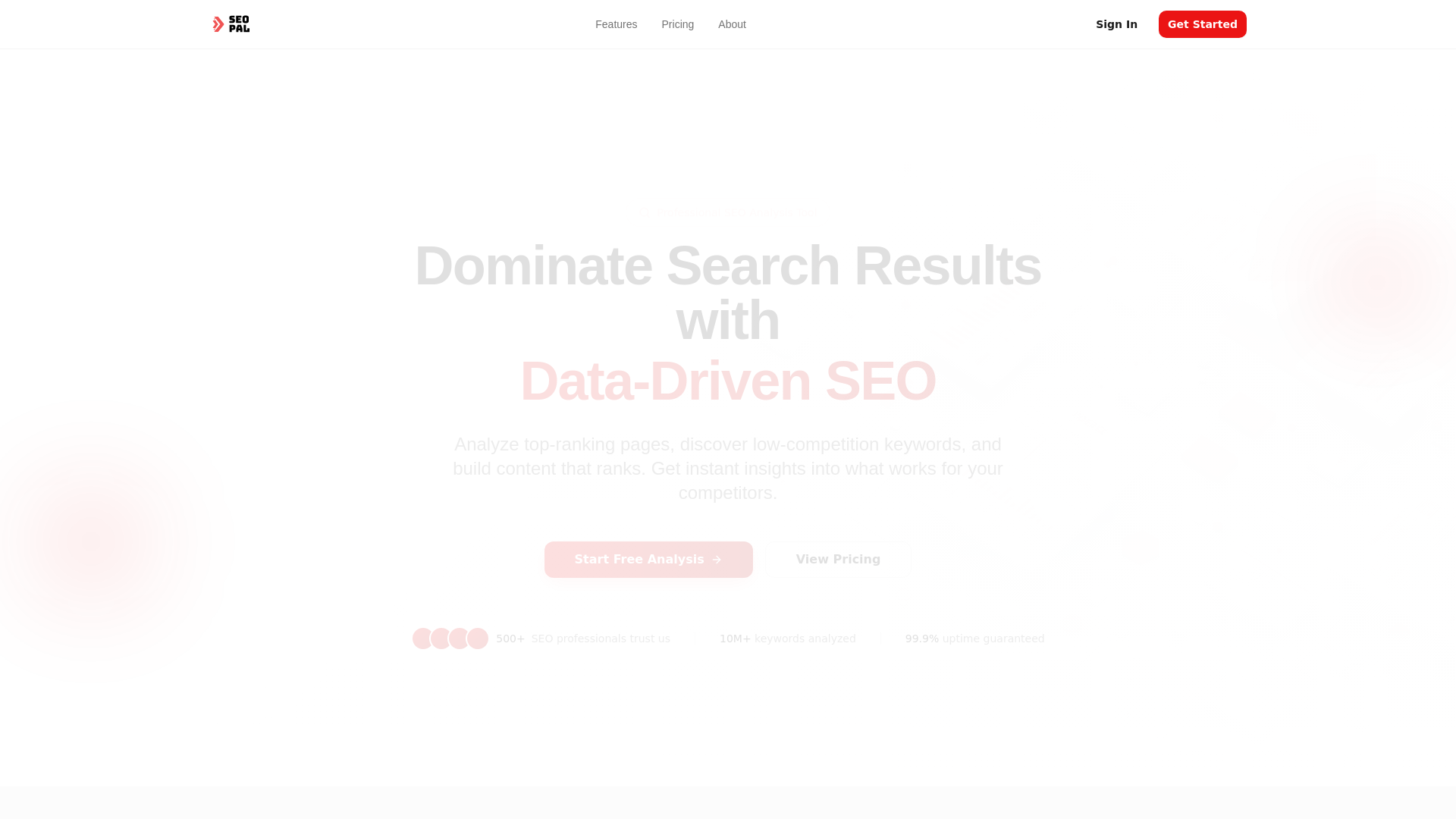 SEOPAL - Main product screenshot demonstrating key features and user interface